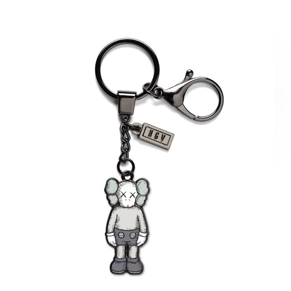 Rare KAWS NGV Gray Companion Keychain Keyring Limited Brand New